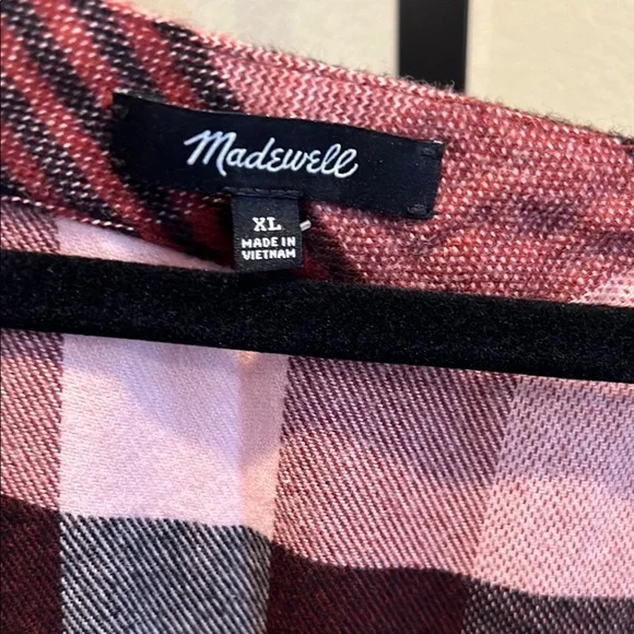 Madewell Pink and Black Plaid Dress NWOT - Picture 2 of 3
